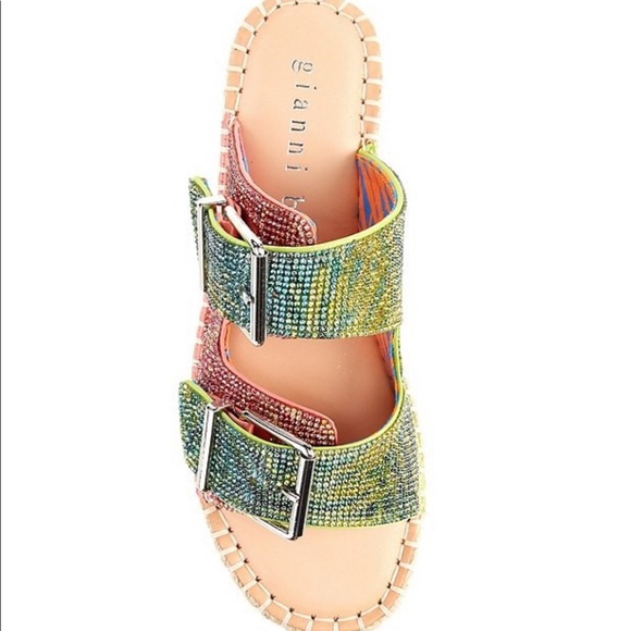 Gianni Bini Rhinestone Banded Flatforms - Picture 4 of 9